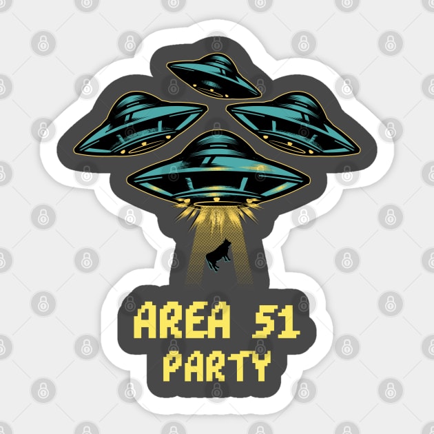 Area 51 Party Design Sticker by Kingdom Arts and Designs